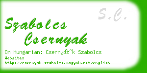 szabolcs csernyak business card